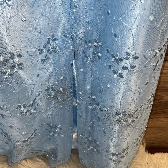 Creative Touch Evening Wear Maxi Skirt Set, Powder Blue , Floral Lace, Size S - Picture 10 of 14